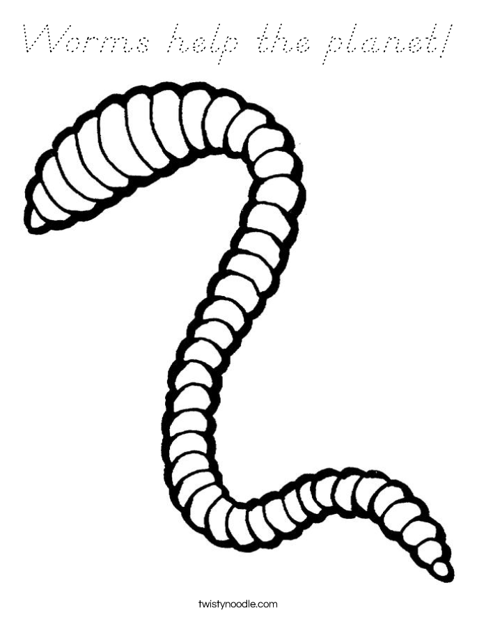 Worms help the planet! Coloring Page