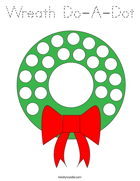 Wreath Do-A-Dot Coloring Page