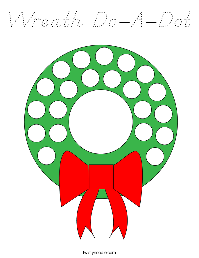 Wreath Do-A-Dot Coloring Page