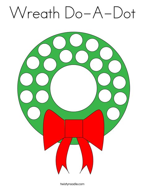 Wreath Do-A-Dot Coloring Page