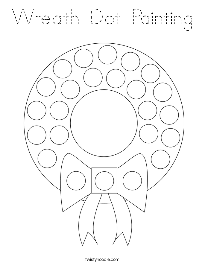Wreath Dot Painting Coloring Page