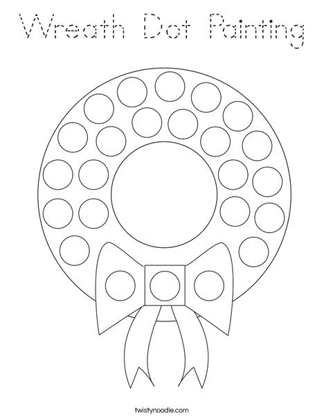 Wreath Dot Painting Coloring Page