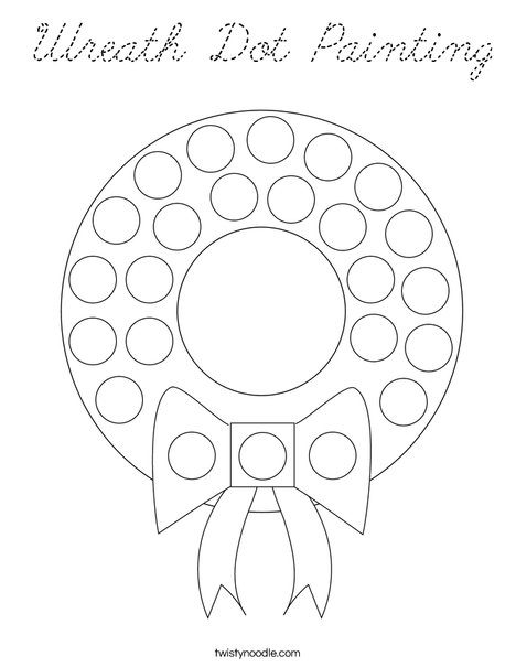 Wreath Dot Painting Coloring Page