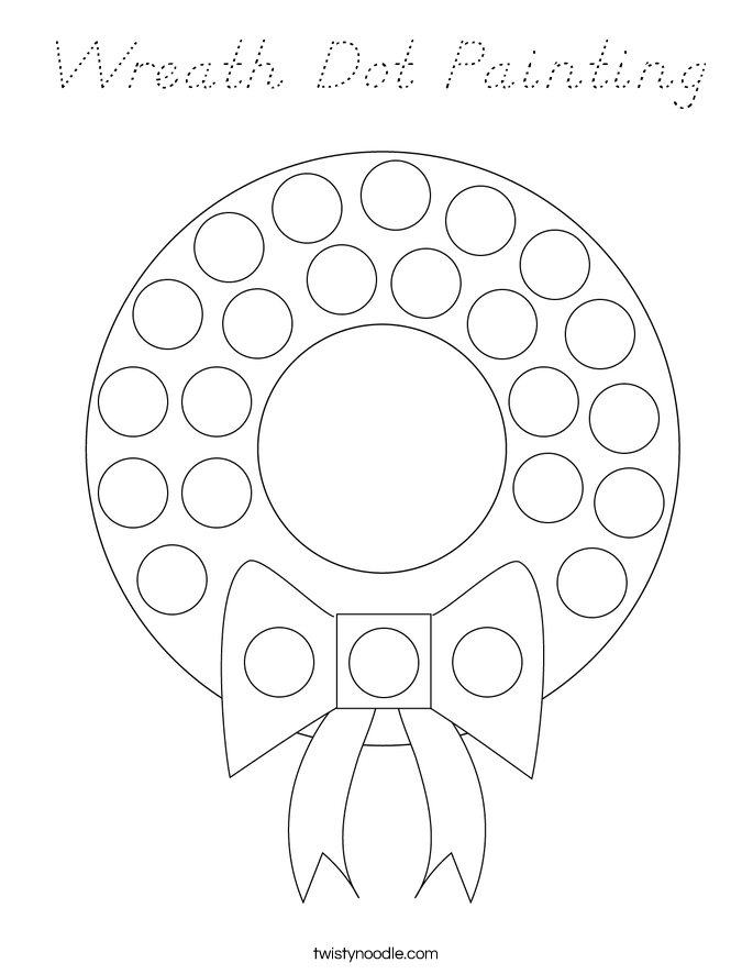 Wreath Dot Painting Coloring Page