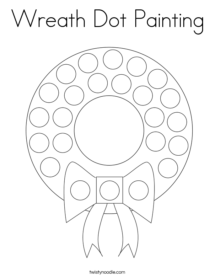 Wreath Dot Painting Coloring Page