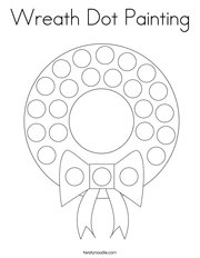 Wreath Dot Painting Coloring Page