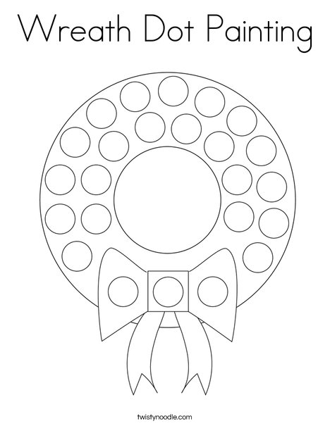 Wreath Dot Painting Coloring Page