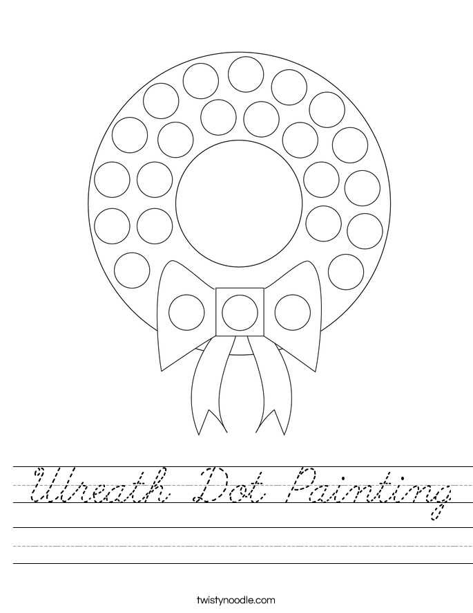 Wreath Dot Painting Worksheet