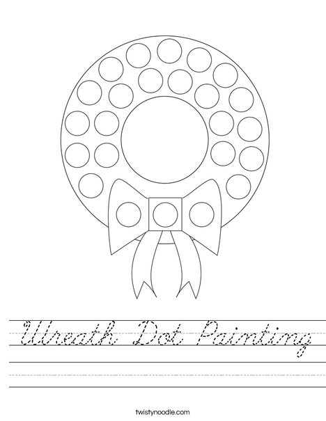 Wreath Dot Painting Worksheet