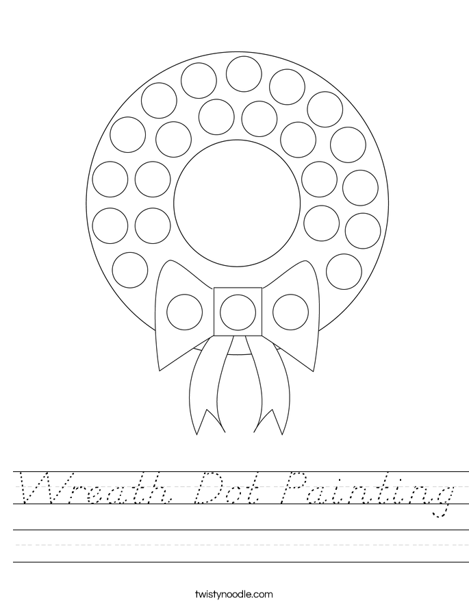 Wreath Dot Painting Worksheet