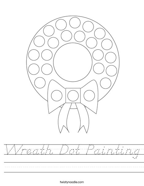 Wreath Dot Painting Worksheet