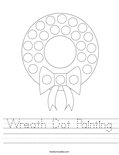 Wreath Dot Painting Worksheet