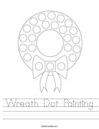 Wreath Dot Painting Handwriting Sheet