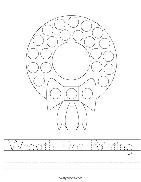 Wreath Dot Painting Worksheet
