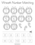 Wreath Number Matching Coloring Page