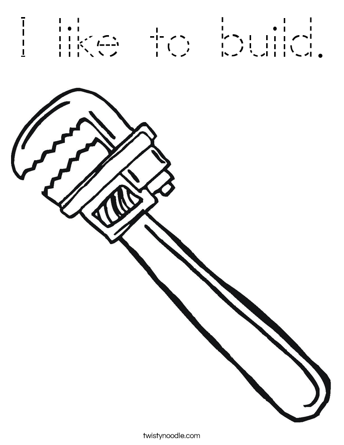I like to build. Coloring Page