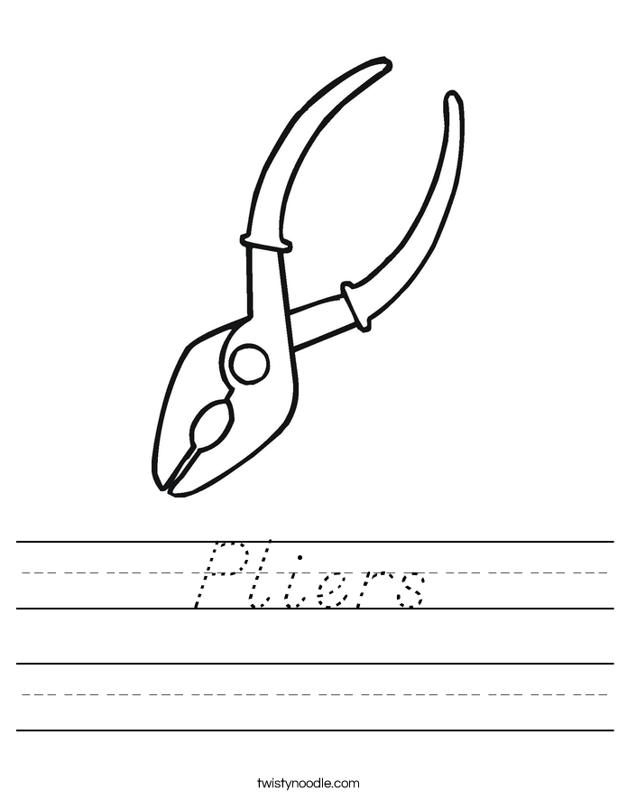 Pliers Worksheet