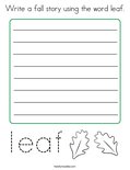 Write a fall story using the word leaf. Coloring Page