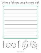 Write a fall story using the word leaf Coloring Page
