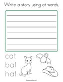 Write a story using at words Coloring Page