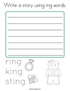 Write a story using ing words Coloring Page