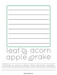 Write a story using the autumn words. Worksheet