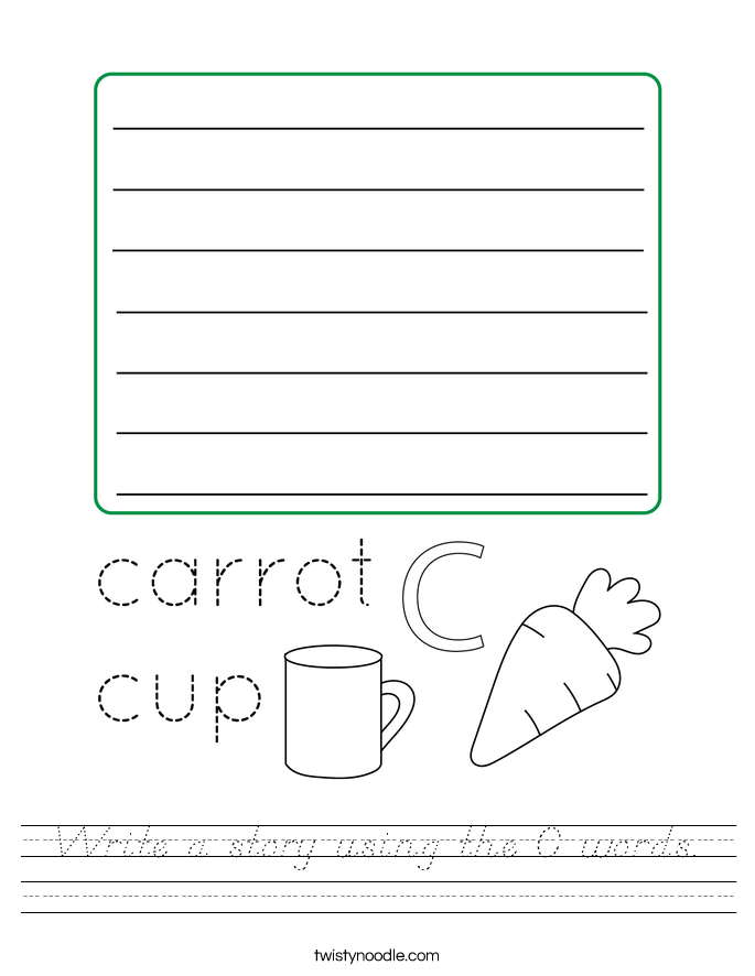 Write a story using the C words. Worksheet