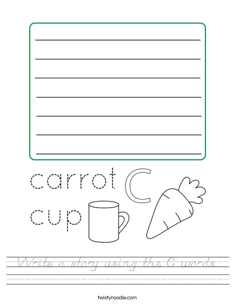 Write a story using the C words. Worksheet