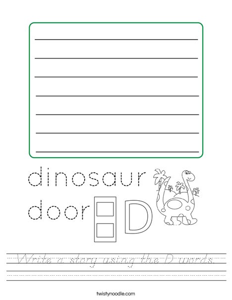 Write a story using the D words. Worksheet