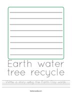 Write a story using the Earth Day words Handwriting Sheet