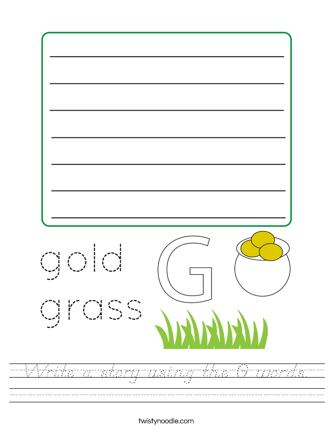 Write a story using the G words. Worksheet