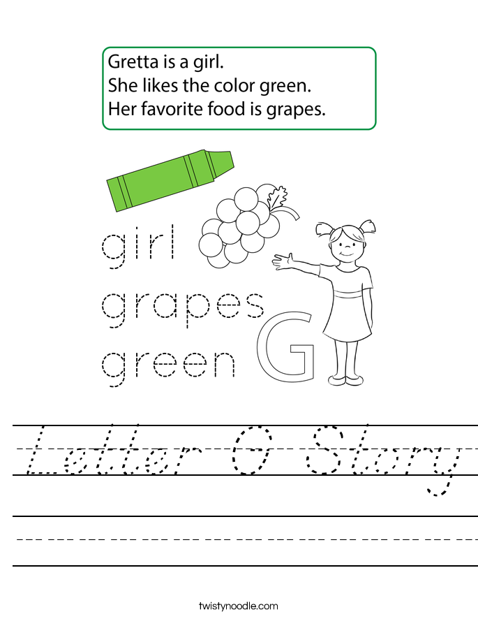 Letter G Story Worksheet