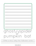 Write a story using the Halloween words Handwriting Sheet