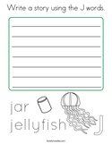 Write a story using the J words Coloring Page