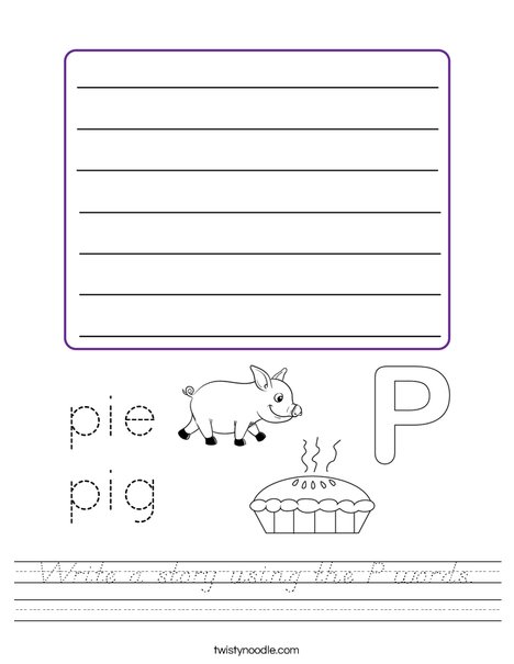Write a story using the P words. Worksheet