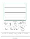 Write a story using the R words. Worksheet