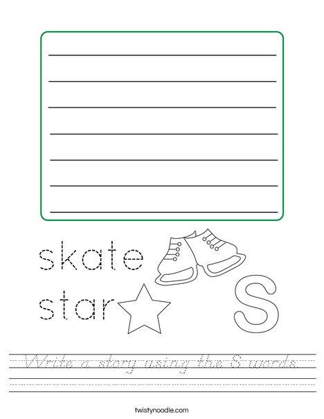 Write a story using the S words. Worksheet