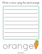 Write a story using the word orange Coloring Page