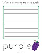 Write a story using the word purple Coloring Page
