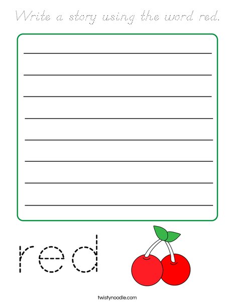 Write a story using the word red. Coloring Page
