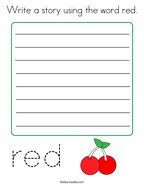 Write a story using the word red Coloring Page