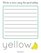 Write a story using the word yellow Coloring Page
