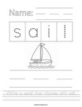 Write a word that rhymes with sail. Worksheet