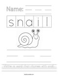Write a word that rhymes with snail. Worksheet