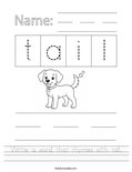 Write a word that rhymes with tail. Worksheet