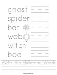 Write the Halloween Words Worksheet