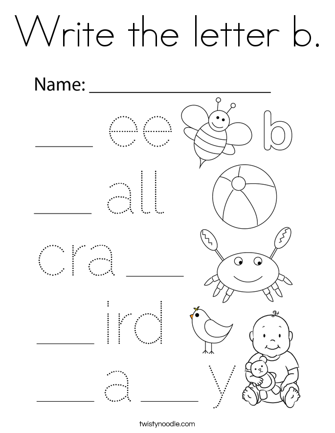 Write the letter b. Coloring Page
