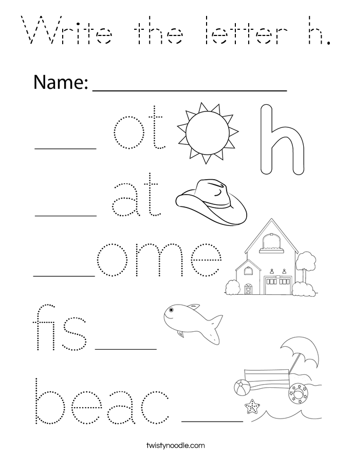 Write the letter h. Coloring Page