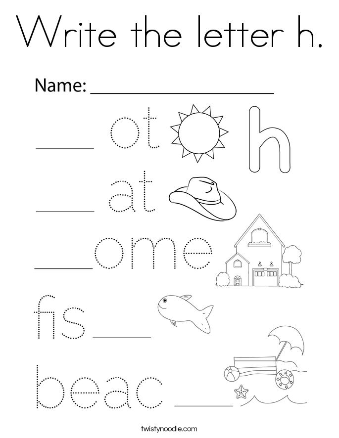 Write the letter h. Coloring Page