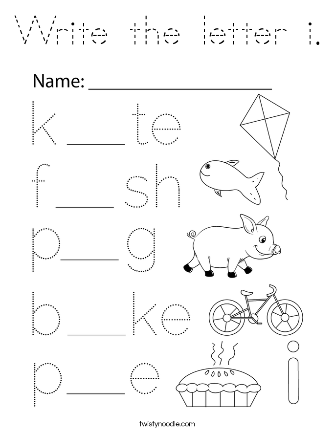 Write the letter i. Coloring Page